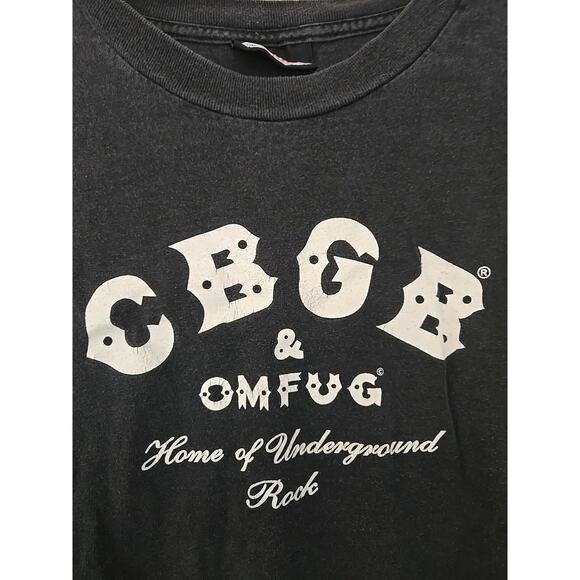 VINTAGE CBGB T Shirt XL Black OMFUG Underground NYC Grunge Punk Rock 90s Y2K - Picture 2 of 5